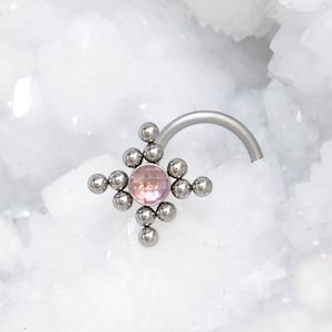 Nose Stud - Surgical Steel Nose Ring - Nose Ring Stud with CZ Stone - Nose Piercing Jewelry - Nose Screw - Nostril Piercing