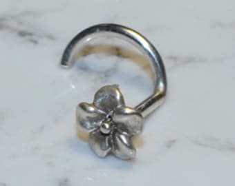 Bloem Tragus Stud 18g - Zilveren neusring Stud - Tragus oorbel - Helix piercing - kraakbeen Stud - kraakbeen oorbel 18g - neus Stud