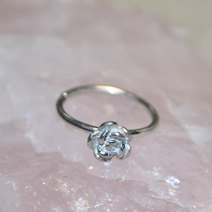 Silver Nose Ring Hoop - Nose Stud - Flower Tragus Earring Hoop - Cartilage Hoop Earring - Daith Earring - 20g Rook - Conch Piercing