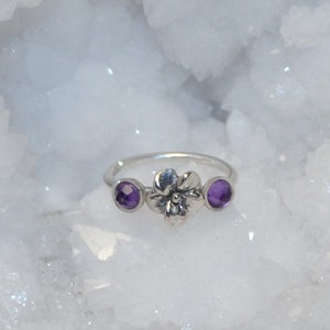 Nose Ring Hoop - Silver Nose Stud - Helix Piercing - Tragus Jewelry - Cartilage Earring - Septum 18g - Rook Earring - Amethyst Nose Piercing