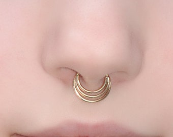 Oro setto anello 18 gauge - cerchio del naso - Tragus orecchino Hoop - orecchino cartilagine - Daith orecchino - capezzolo anello - anello al naso