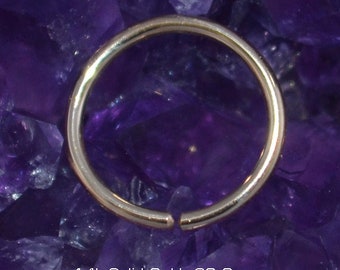 Small Nose Ring - Solid Gold Nose Hoop - Tragus Earring - Cartilage Hoop - Forward Helix Earring - Septum Ring - Nose Piercing 20 gauge