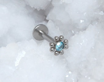 Chirurgenstahl Lippen Ohrring - Labret Piercing - Innengewinde Ohrstecker für Medusa Piercing - Monroe Labret Flache Rückseite - Philtrum Schmuck