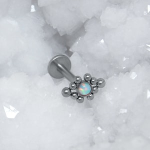 Lippen Labret - Labret Piercing Schmuck Chirurgenstahl - Medusa Flat Back Ohrstecker - Monroe Piercing Opal - Philtrum Piercing Schmuck
