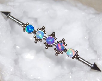 Surgical Steel Industrial Earring, Upper Ear Earring, Cartilage Piercing, Industrial Barbell, Scaffold Earring, 14g Barbell