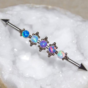 Surgical Steel Industrial Earring, Upper Ear Earring, Cartilage Piercing, Industrial Barbell, Scaffold Earring, 14g Barbell