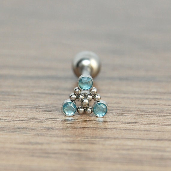 316L Surgical Steel Blue Gem Straight Barbell Tongue Ring 316L Surgical Steel Blue Gem Straight Barbell Tongue Ring