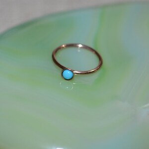 Turquoise Tragus Earring Gold Nose Ring Rook Earring Cartilage Hoop Forward Helix Earring Septum Ring Tragus Piercing 18 gauge image 2