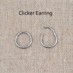 Tragus Hoop Surgical Steel Cartilage Clicker Helix Piercing Jewelry Rook Ring Lapis Lazuli Clicker Earring for Conch Piercing image 9