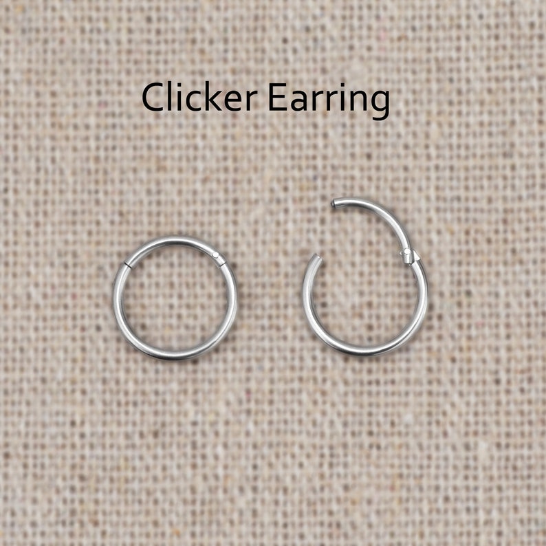 Rook Piercing Jewelry Surgical Steel Tragus Hoop Earring Cartilage Clicker Hoop Forward Helix Earring Conch Clicker Ring image 9