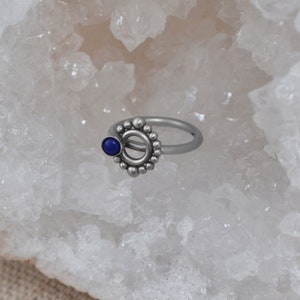 Tragus Hoop Surgical Steel Cartilage Clicker Helix Piercing Jewelry Rook Ring Lapis Lazuli Clicker Earring for Conch Piercing image 4