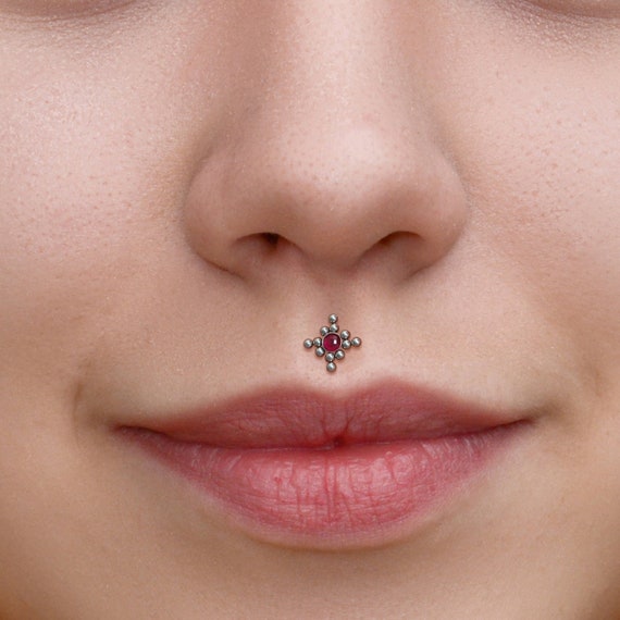 Surgical Steel Lip Ring Stud Medusa Piercing Jewelry Monroe Flat