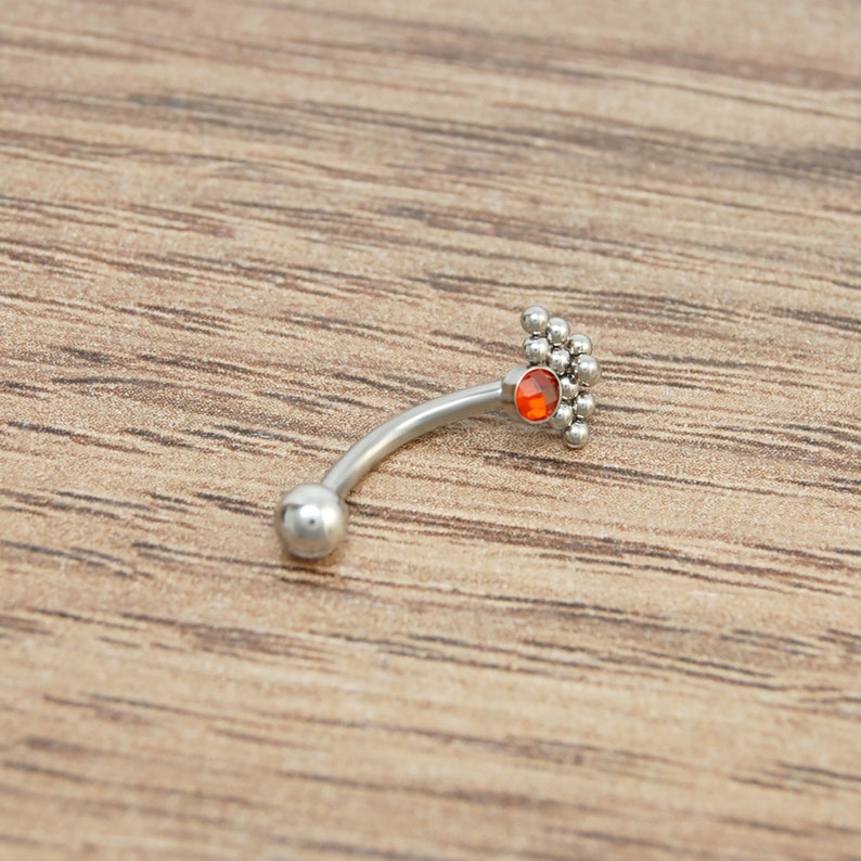Titanium Rook Barbell Earring Eyebrow Jewelry Curved Etsy