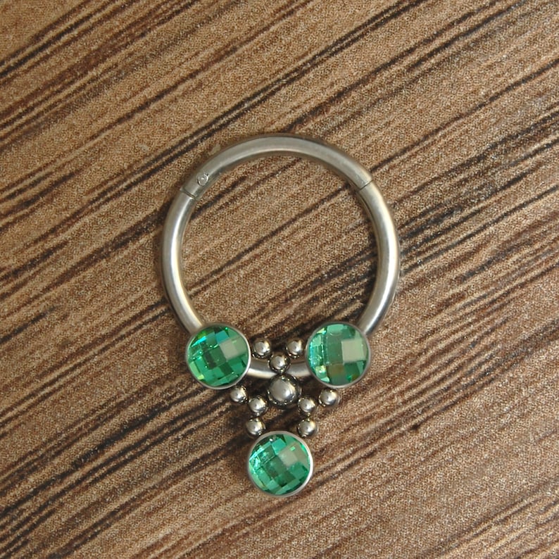 Septum Clicker with CZ Stones Septum Piercing Surgical Steel Septum Nose Ring Daith Jewelry 16g Daith Earring Hoop