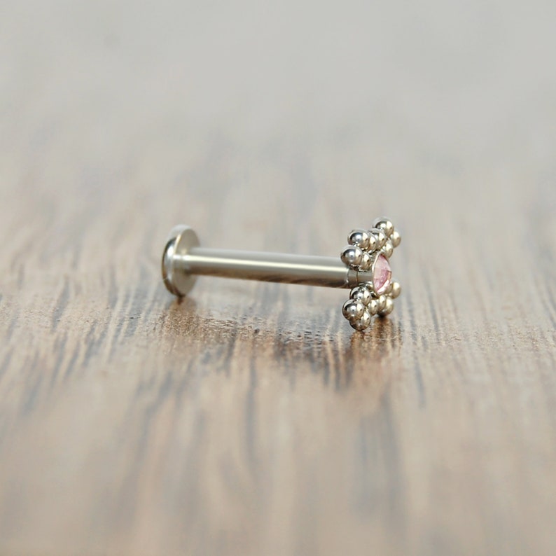Monroe Labret Titanium Philtrum Piercing Jewelry Lip Ring Lip Labret Stud CZ Labret Earring Medusa Lip Piercing