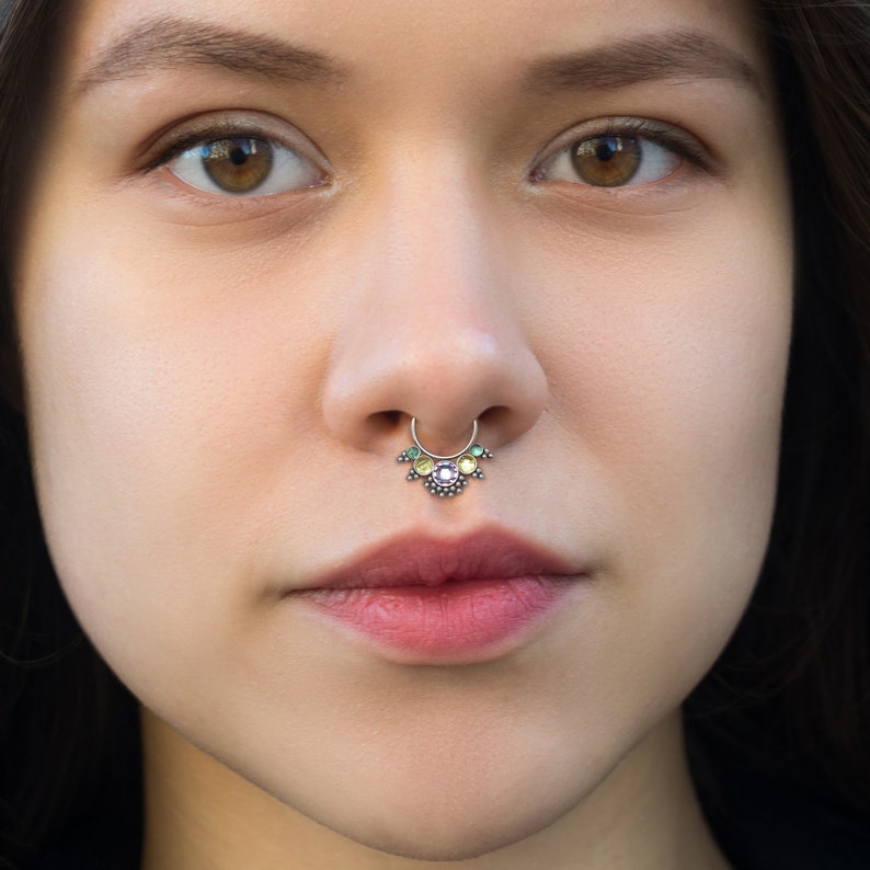 Daith Earring CZ Daith Piercing Septum Clicker Hoop Surgical Steel Septum Earring Septum Clicker Septum Jewelry 16g