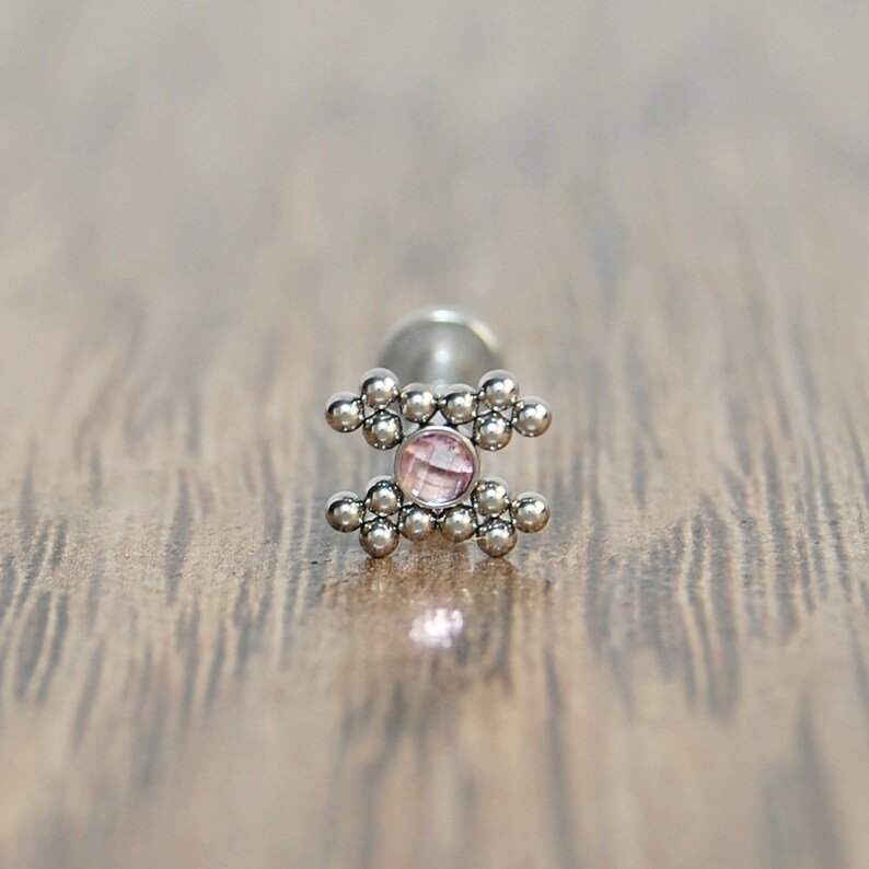 Monroe Labret Titanium Philtrum Piercing Jewelry Lip Ring Lip Labret Stud CZ Labret Earring Medusa Lip Piercing