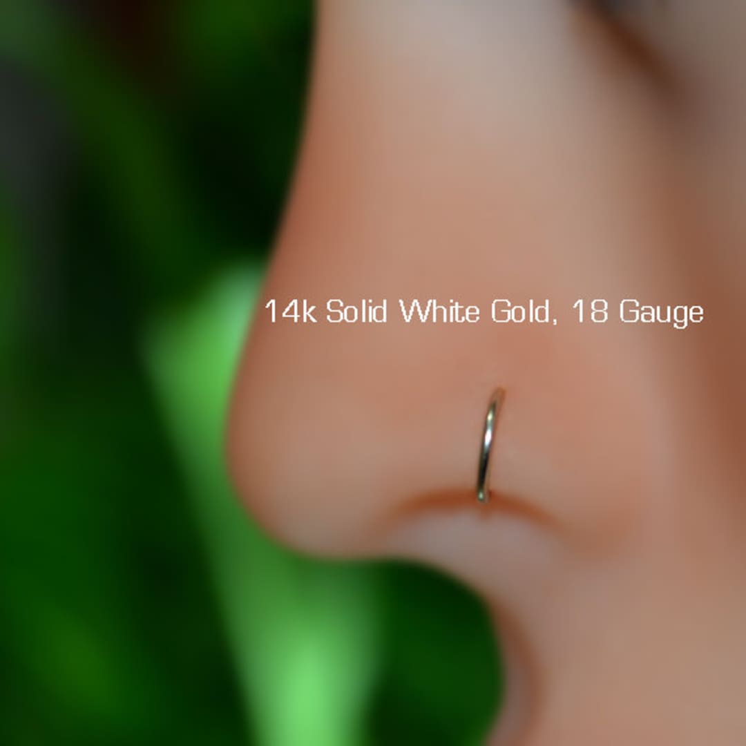 Small Nose Ring Solid Gold Nose Stud Nose Hoop Cartilage Earring Tragus Earring Daith Ring Helix