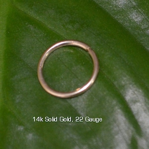 Nose Ring Hoop - Nose Ring - Solid Gold Nose Stud - Helix Piercing - Tragus Jewelry - Daith Piercing - Septum Ring - Nose Piercing 22g
