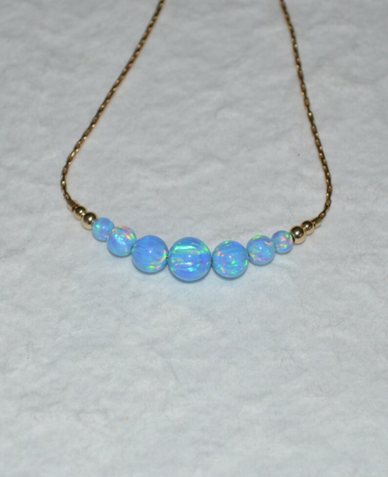 Blue Opal Bracelet Opal Jewelry Opal Ball/bead Bracelet Etsy