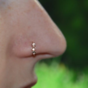 Anello al naso - Cerchio per il naso in oro - Orecchino elicoidale da 2 mm CZ - Gioielli per piercing alla torre - Anello del setto - Cerchio per trago - Piercing alla cartilagine - 20g