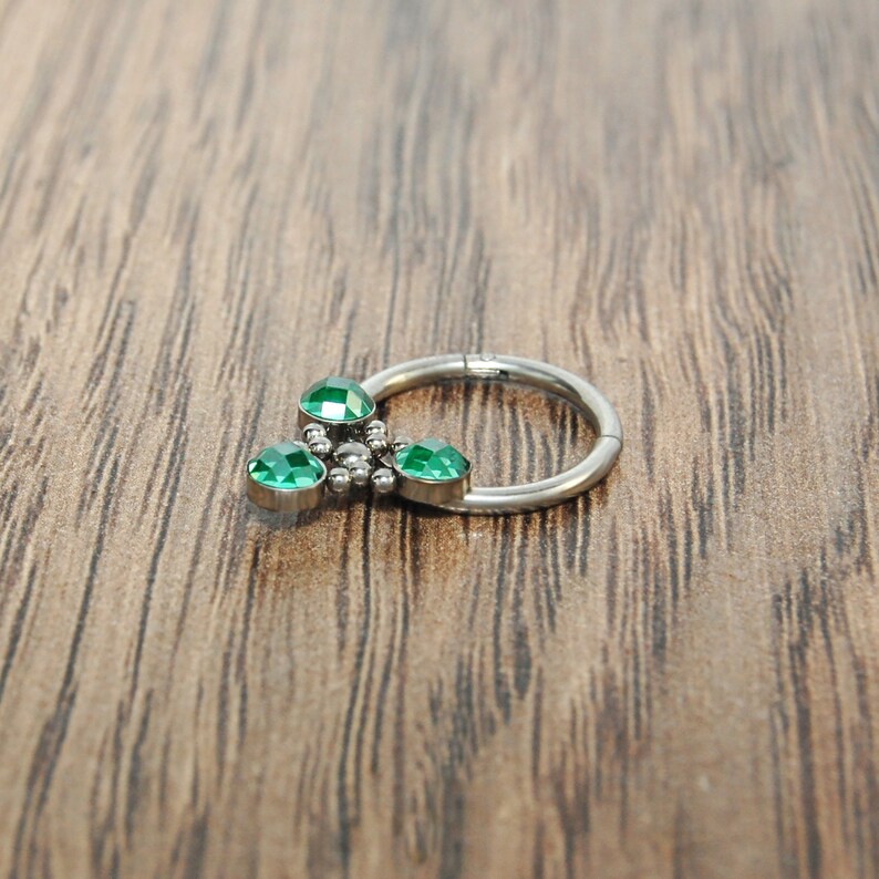 Septum Clicker with CZ Stones Septum Piercing Surgical Steel Septum Nose Ring Daith Jewelry 16g Daith Earring Hoop