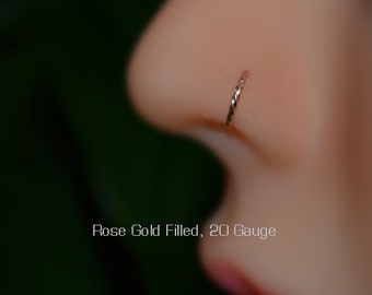 Nose Ring Hoop - Nose Ring - Gold Nose Stud - Helix Piercing - Tragus Jewelry - Daith Piercing - Septum Ring - Nose Piercing 20g