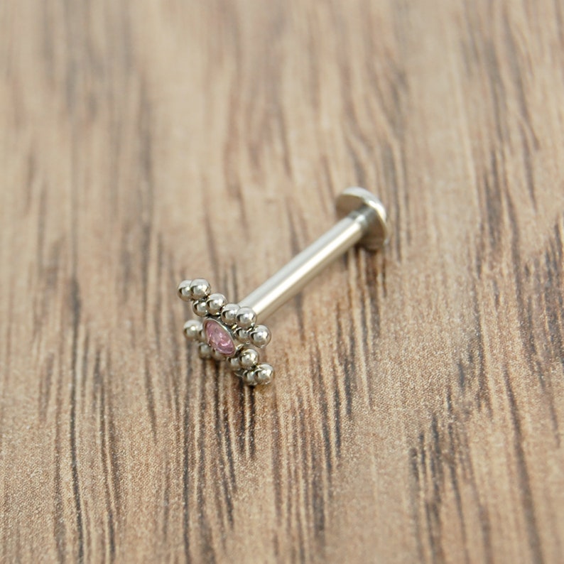 Monroe Labret Titanium Philtrum Piercing Jewelry Lip Ring Lip Labret Stud CZ Labret Earring Medusa Lip Piercing