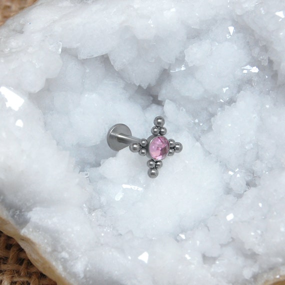 Anello Per Labbro Con Filettatura Interna In Acciaio Chirurgico 16G Opale Top Ear Tragus Helix Orecchino Anello Per Piercing Alla Guancia Dimple Puntura Gioielli - Foto 10