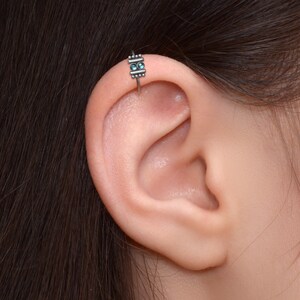 Rook Piercing Jewelry Surgical Steel Tragus Hoop Earring Cartilage Clicker Hoop Forward Helix Earring Conch Clicker Ring image 4