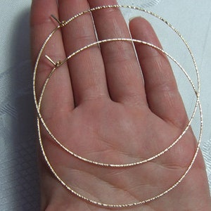 Large Hoop Earrings - Gold Hoop Earrings 3 inch - Large Hoops - Textured Earings - Thin Hoop Earrings