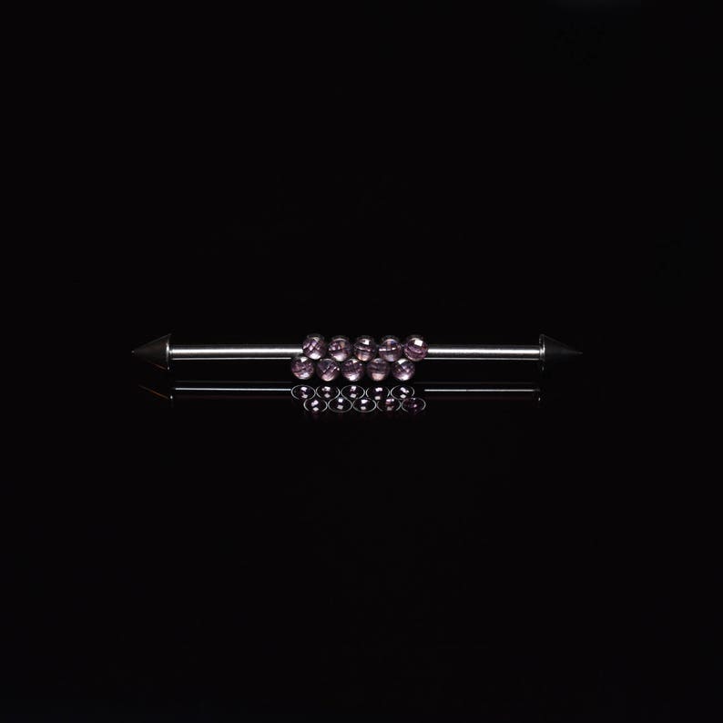 Industrial Piercing Jewelry Straight Barbell Jewelry Scaffold Barbell Ring 14g Titanium Industrial Barbell CZ