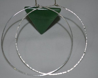 Pendientes de aro - Pendientes de plata - Pendientes de círculo texturizado - Pendientes de aro grandes plata