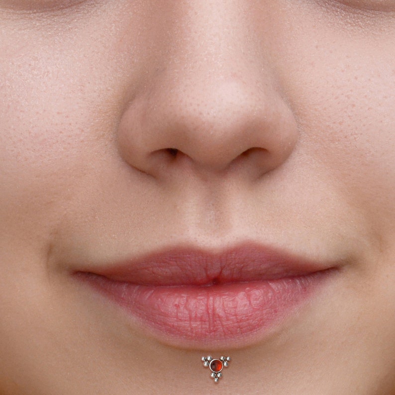 Titanium Philtrum Piercing Jewelry Labret Earring Etsy