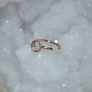 Extra Small 14k Rose Gold Filled Nose Cuff - 3mm White Topaz Ear Cuff - Faux Piercing - Cartilage Cuff - Tragus Cuff - Helix Cuff 16 gauge