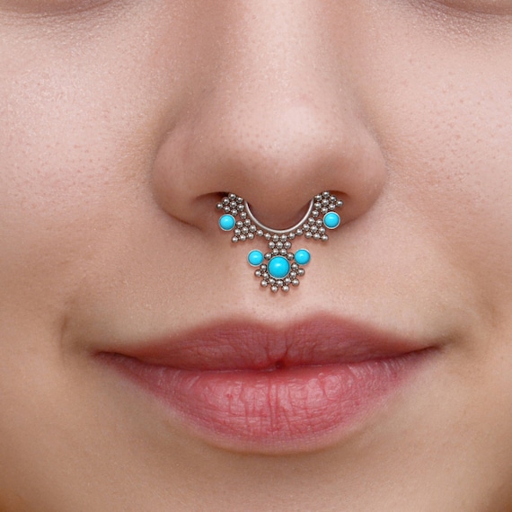 Turquoise daith jewelry deals