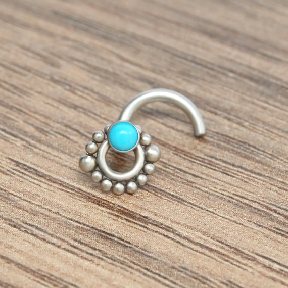 Nose Jewelry 316L Surgical Steel Nose Stud Nose Piercing Nostril Piercing  Jewelry With Turquoise Stone Nose L Shape Stud - Etsy