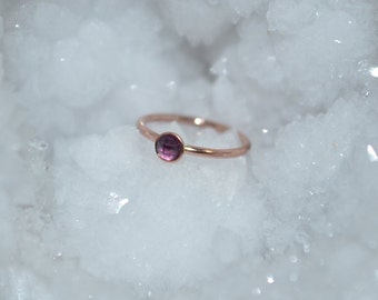 2mm Amethyst Nose Ring - Gold Nose Hoop - Rook Piercing - Cartilage Earring - Tragus Earring - Daith Ring - Helix Hoop - Nose Piercing 20g