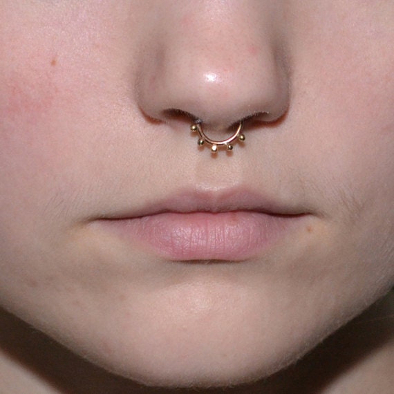 Septum Ring - Gold Septum Jewelry - Nose Ring Hoop - Rook Piercing - Cartilage Earring - Nipple Piercing - Helix Ring - Tragus Earring 18g