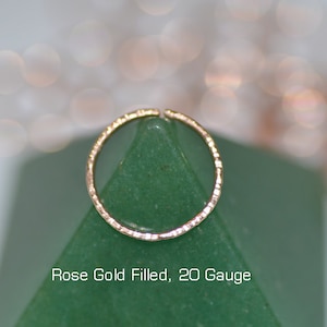 Anello al naso 20g - Cerchio al naso d'oro - Anello Tragus - Orecchino Helix in avanti - Orecchino cartilagineo - Gioielli Rook - Gioielli Daith - Orecchino Conch