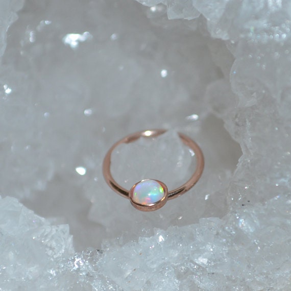 3mm White Opal Nipple Ring Gold Septum Ring Nipple - Etsy