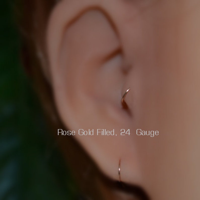 Gold Tragus Earring Rook Earring Nose Ring Stud Nose Ring Cartilage Earring 7mm Daith Piercing Helix Jewelry Septum Piercing image 3