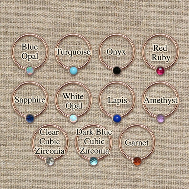 Nose Ring Helix Hoop Tragus Ring 20g Solid Gold Nose Hoop Nose Piercing Cartilage Earring Turquoise Tragus Earring Daith Ring