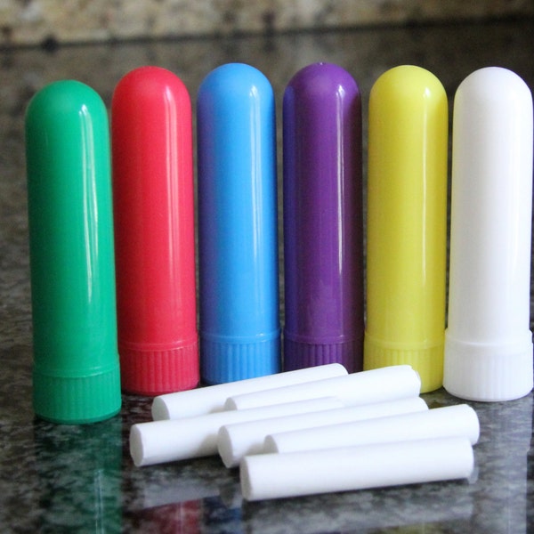 Set of 6 Aromatherapy Nasal Blank Inhalers in 6 Colors