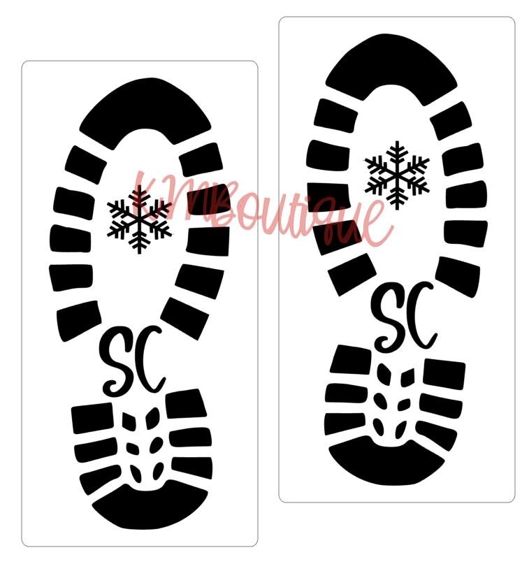 Santa Boot Stencil SVG - Etsy