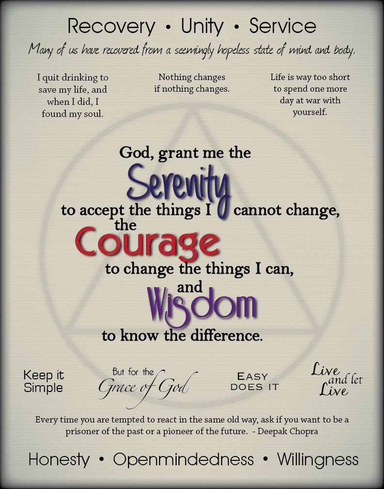 Sobriety Quote Collection Poster | Etsy