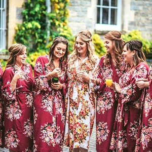 Bridesmaid robes. Long robe. Bridesmaid Gift. Kimono. Bridal party robes. Cotton robe. Personalized robes. Maternity robe. Wedding robes.