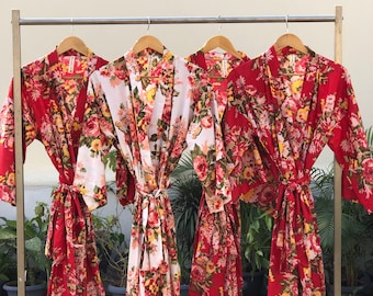 Brautjungfer Roben. Langes Gewand. Brautjungfer Geschenk. Kimono. Brautparty Roben. Gewand aus Baumwolle. Personalisierte Roben. Umstandsmantel. Hochzeitsroben.