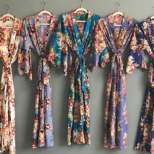 Bridesmaid robes. Long robe. Bridesmaid Gift. Kimono. Bridal party robes. Cotton robe. Personalized robes. Maternity robe. Wedding robes. image 6