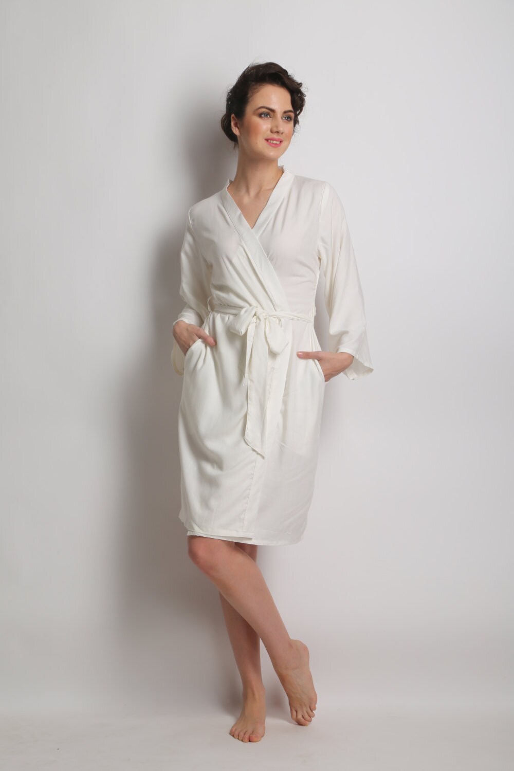 white bride robe